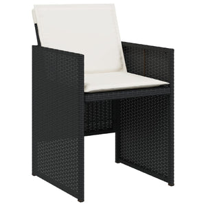 vidaXL 13-tlg. Garten-Essgruppe mit Kissen Schwarz Poly Rattan