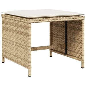 vidaXL 13-tlg. Garten-Essgruppe mit Kissen Beige Poly Rattan