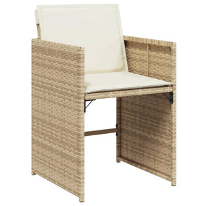 vidaXL 13-tlg. Garten-Essgruppe mit Kissen Beige Poly Rattan