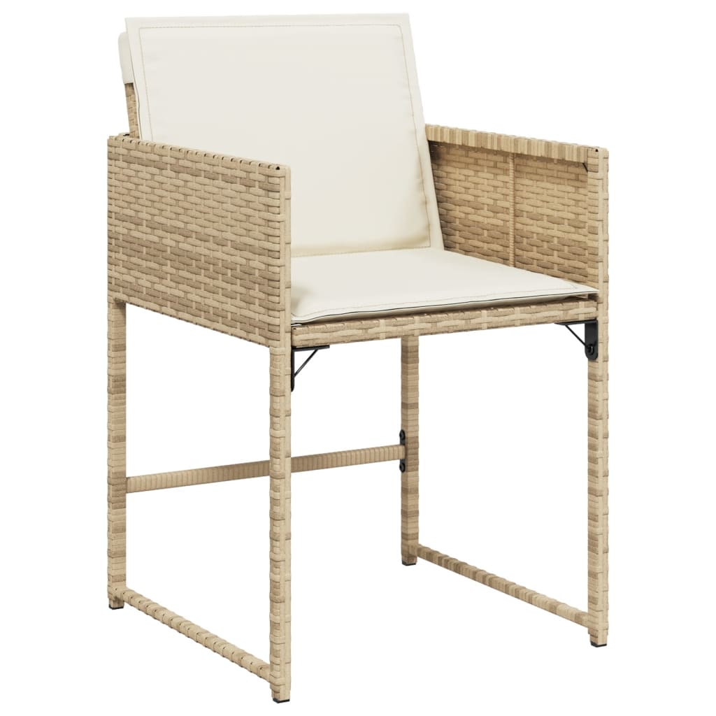 vidaXL 13-tlg. Garten-Essgruppe mit Kissen Beige Poly Rattan