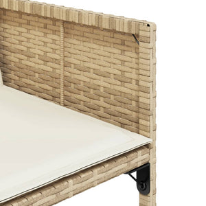 vidaXL 15-tlg. Garten-Essgruppe mit Kissen Beige Poly Rattan