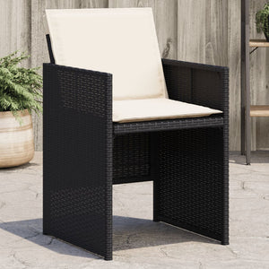 vidaXL Gartenstühle mit Kissen 4 Stk. Schwarz Poly Rattan