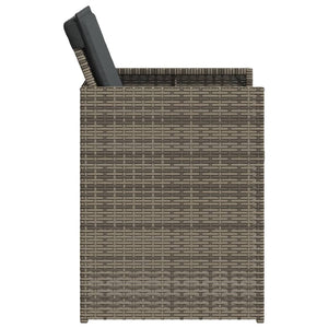 vidaXL Gartenstühle mit Kissen 4 Stk. Grau Poly Rattan