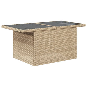 vidaXL 11-tlg. Garten-Sofagarnitur mit Kissen Beige Poly Rattan