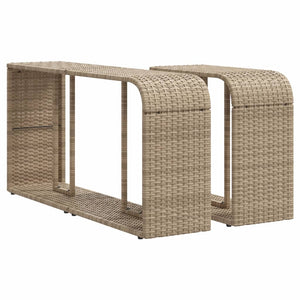 vidaXL 11-tlg. Garten-Sofagarnitur mit Kissen Beige Poly Rattan