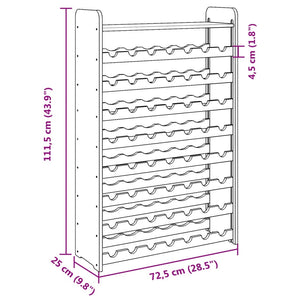 vidaXL Weinregal mit Oberplatte 72,5x25x111,5 cm Massivholz Kiefer