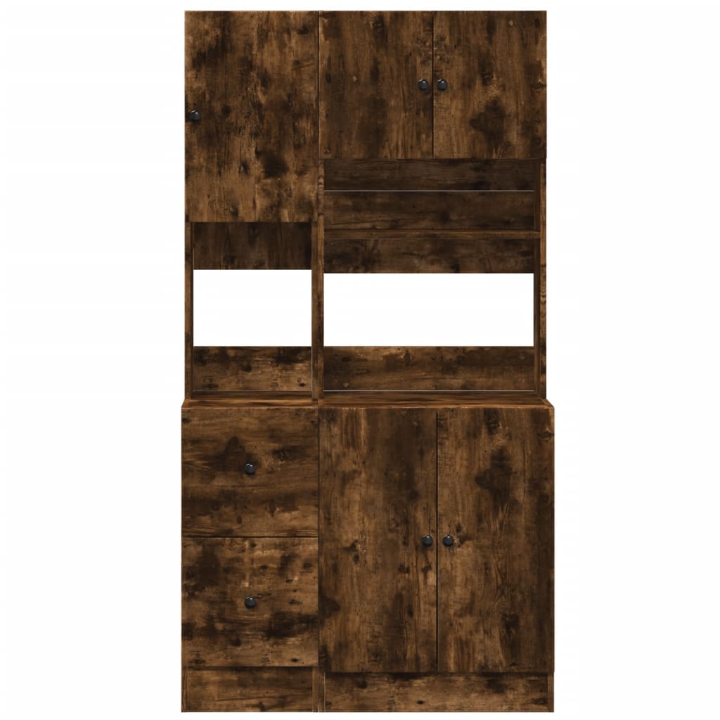 vidaXL Küchenschrank Räuchereiche 95x50x180 cm Holzwerkstoff