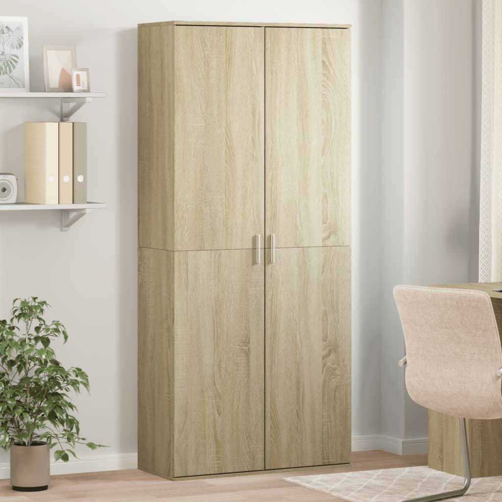 Highboard Sonoma-Eiche 80x35x180 cm Holzwerkstoff Stilecasa