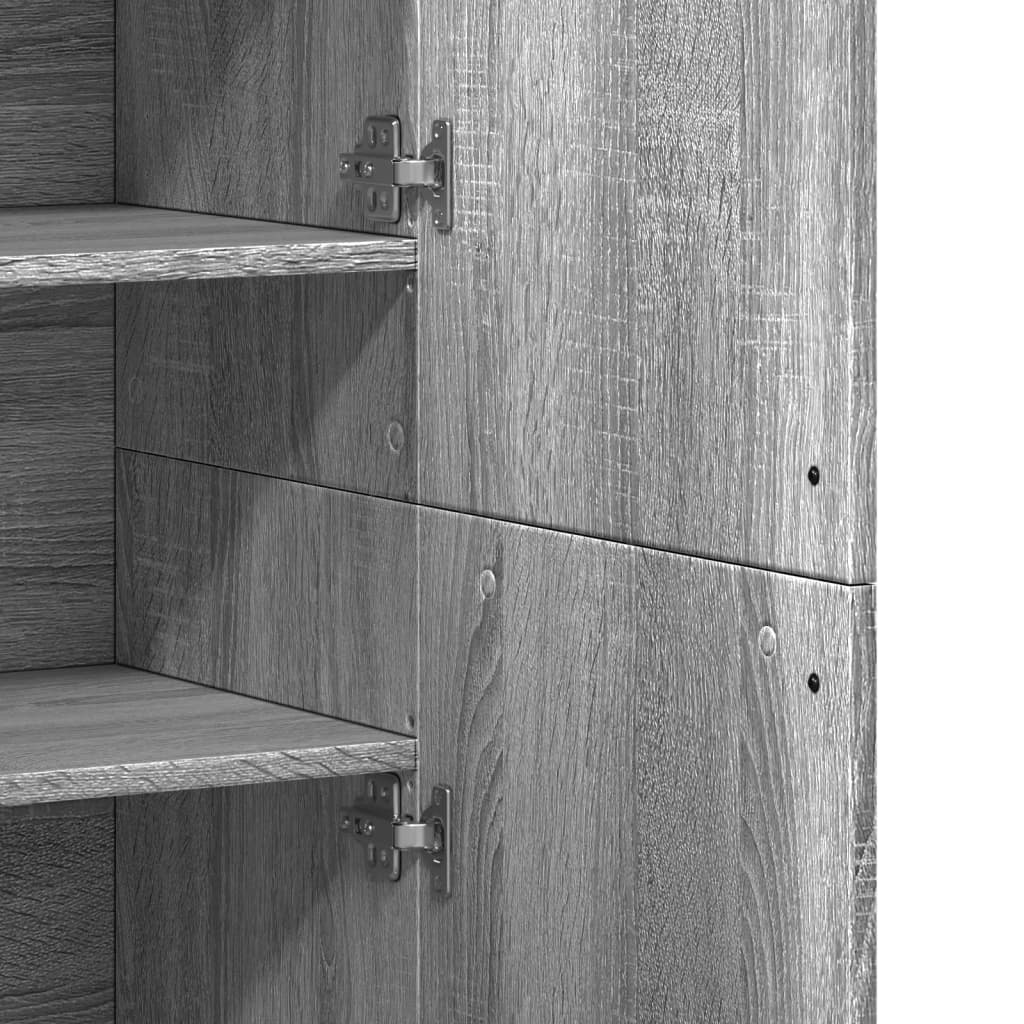 vidaXL Highboard Grau Sonoma 80x35x180 cm Holzwerkstoff