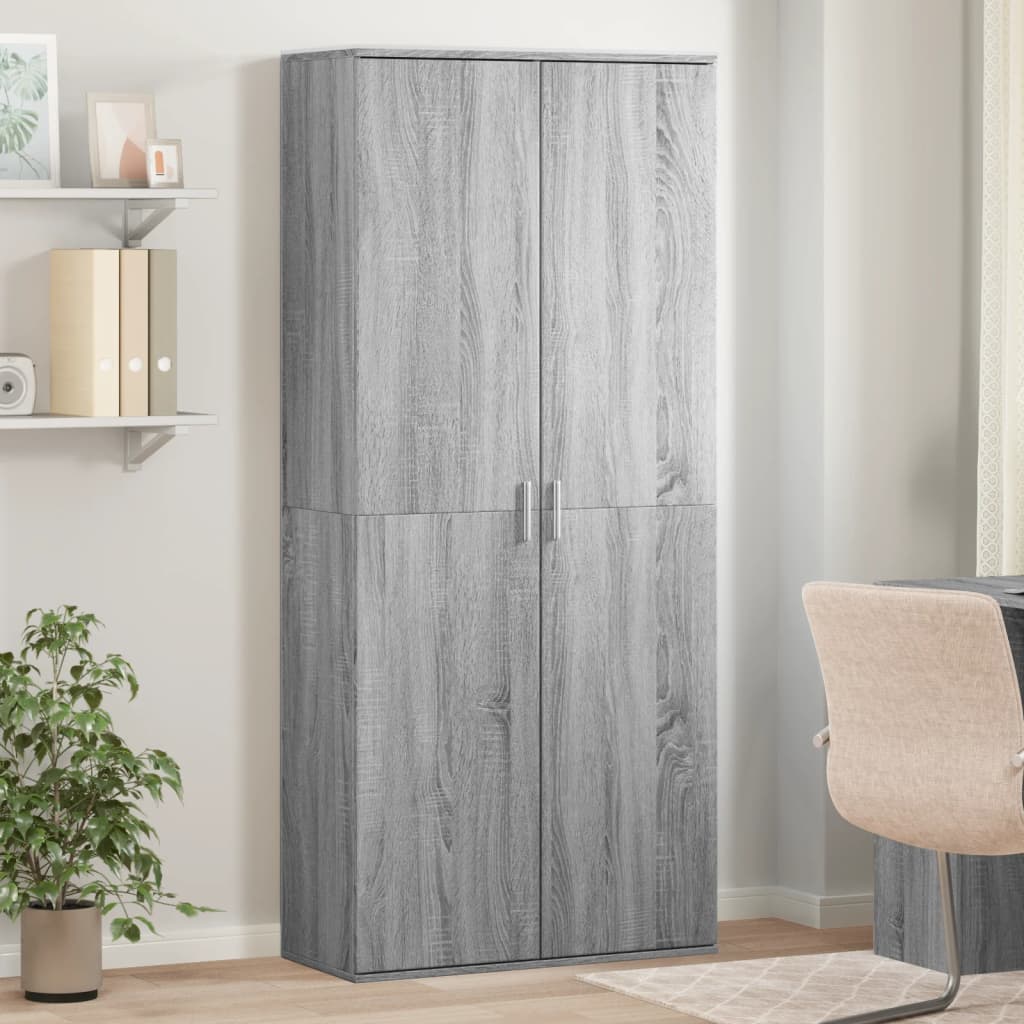 vidaXL Highboard Grau Sonoma 80x35x180 cm Holzwerkstoff