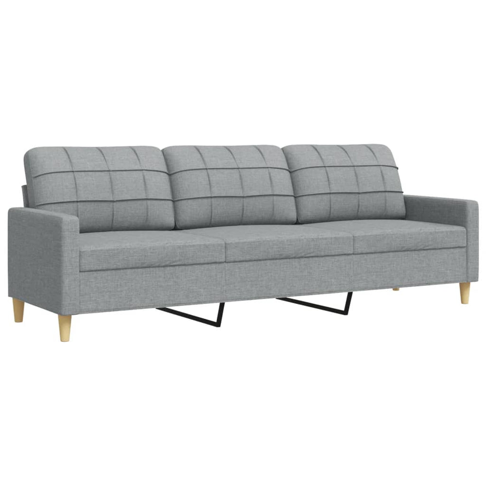 3-Sitzer-Sofa Hellgrau 210 cm Stoff Stilecasa