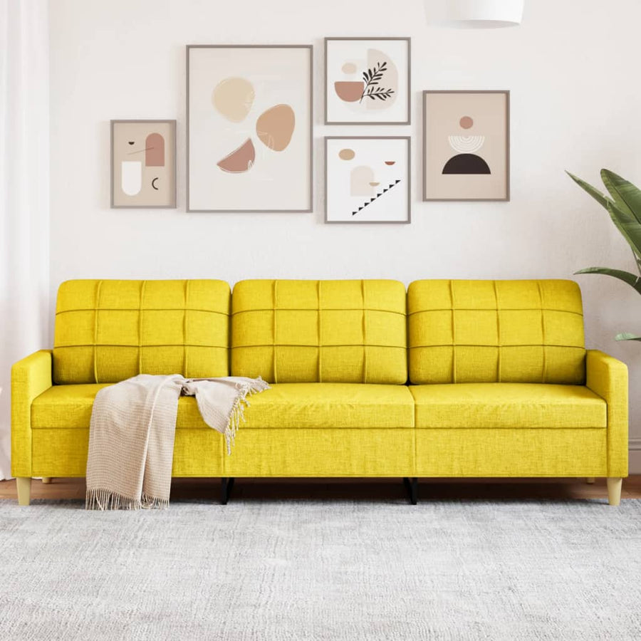 3-Sitzer-Sofa Hellgelb 210 cm Stoff Stilecasa