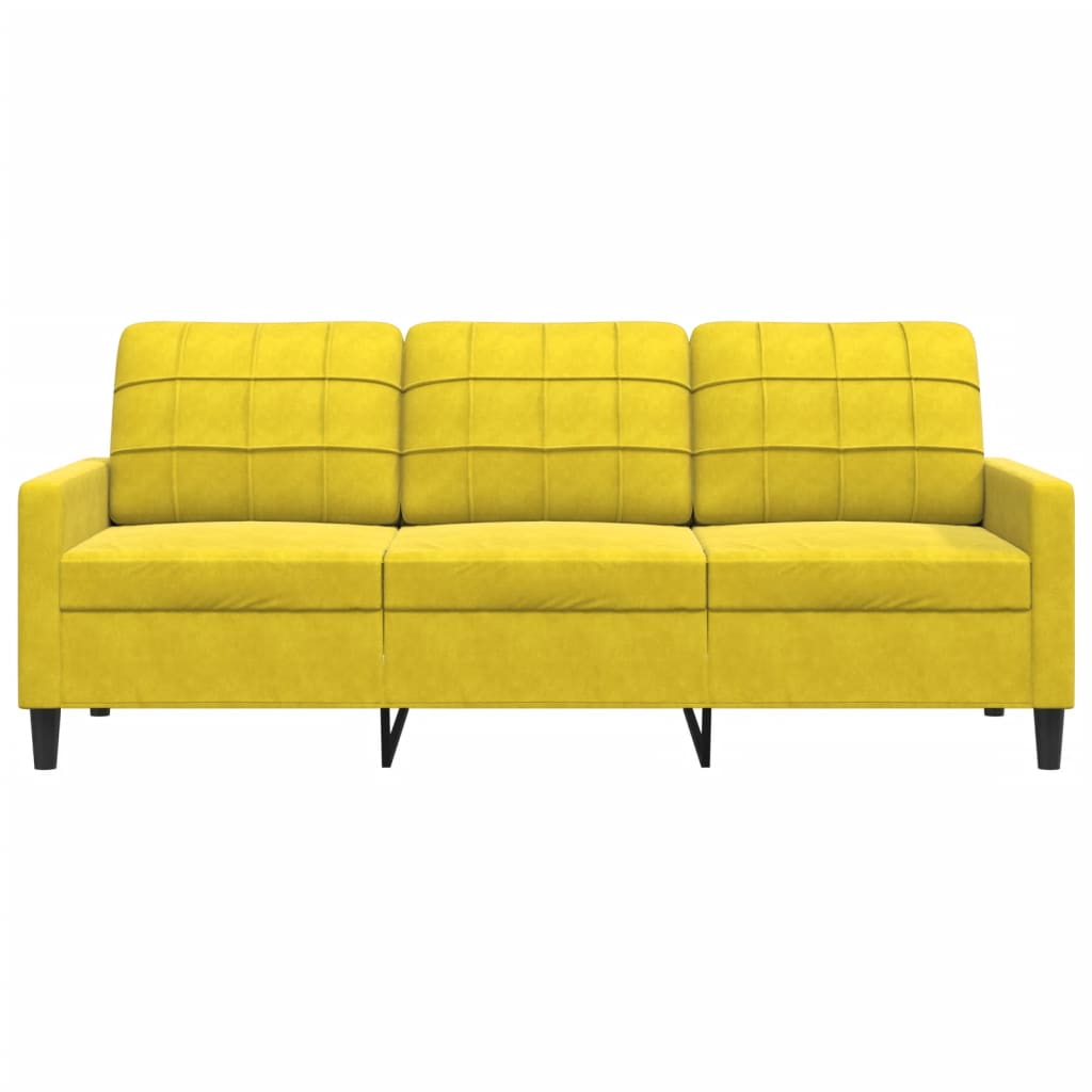 vidaXL 3-Sitzer-Sofa Gelb 180 cm Samt