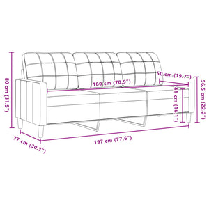 vidaXL 3-Sitzer-Sofa Gelb 180 cm Samt