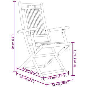 vidaXL Gartenstühle 4 Stk. Klappbar 53x66x99 cm Bambus