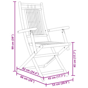 vidaXL Gartenstühle 4 Stk. Klappbar 53x66x99 cm Bambus