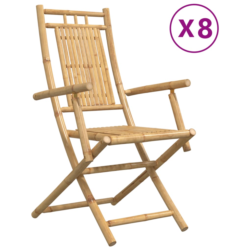 vidaXL Gartenstühle 8 Stk. Klappbar 53x66x99 cm Bambus