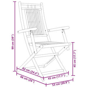 vidaXL Gartenstühle 8 Stk. Klappbar 53x66x99 cm Bambus