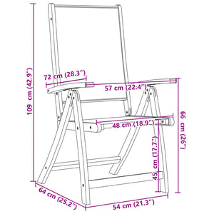 vidaXL Gartenstühle 8 Stk. Klappbar Massivholz Akazie und Textilene