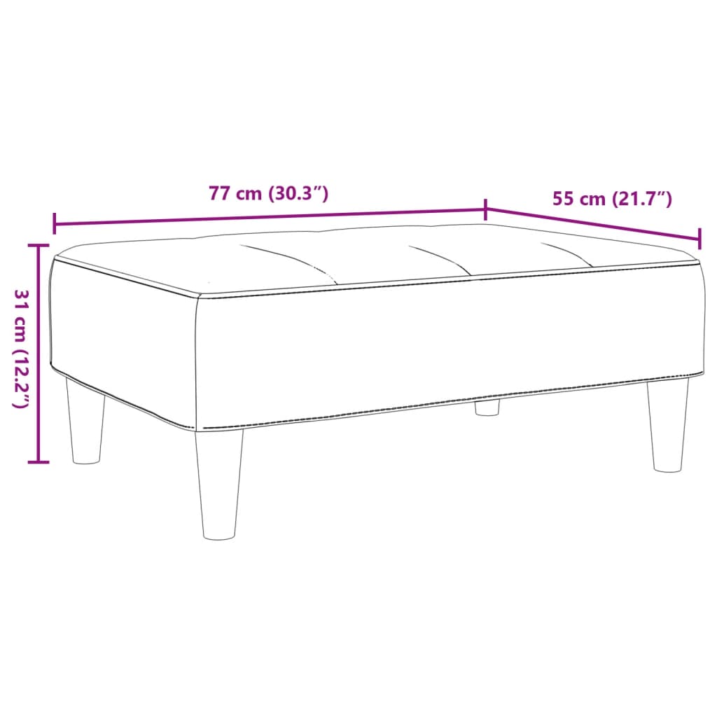 vidaXL Fußhocker Hellgrau 77x55x31 cm Stoff