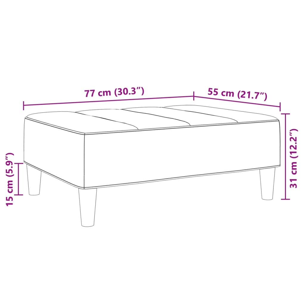 vidaXL Fußhocker Gelb 77x55x31 cm Samt