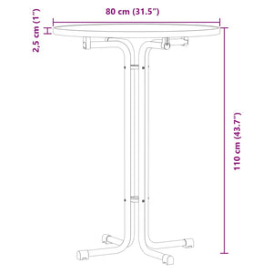 vidaXL Esstisch Weiß Ø80x110 cm Holzwerkstoff und Stahl