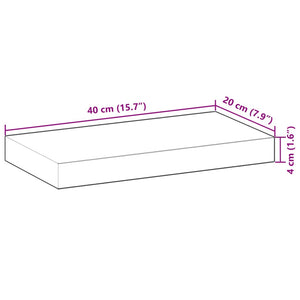 vidaXL Schweberegal 40x20x4 cm Massivholz Akazie Unbehandelt