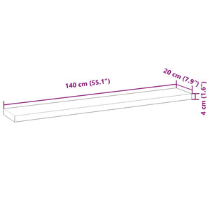 vidaXL Schweberegale 2 Stk. 140x20x4 cm Massivholz Akazie Unbehandelt