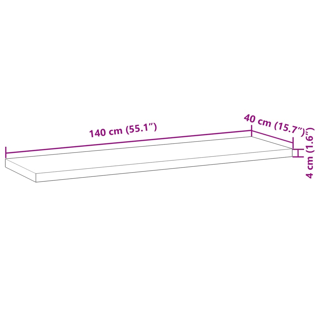 vidaXL Schweberegale 2 Stk. 140x40x4 cm Massivholz Akazie Unbehandelt