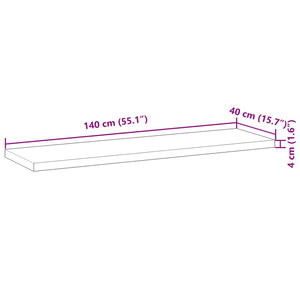 vidaXL Schweberegale 2 Stk. 140x40x4 cm Massivholz Akazie Unbehandelt