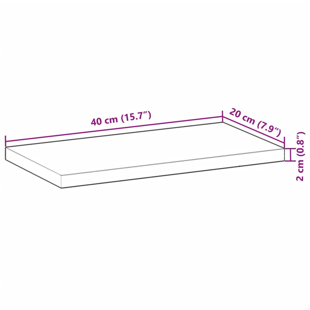 vidaXL Schweberegal 40x20x2 cm Ölbeschichtung Massivholz Akazie