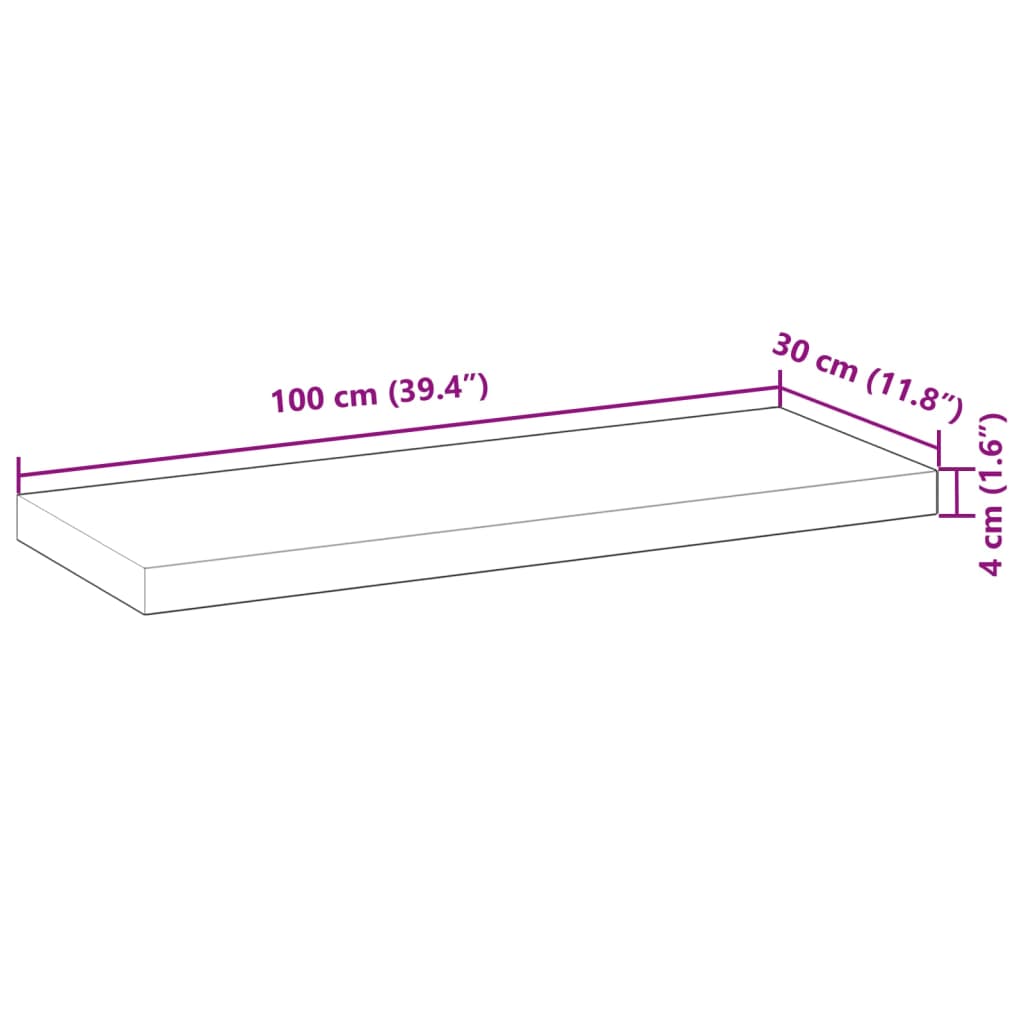 vidaXL Schweberegale 2 Stk. 100x30x4 cm Massivholz Akazie Ölbehandelt