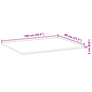 vidaXL Schreibtischplatte Unbehandelt 100x80x2 cm Massivholz Akazie