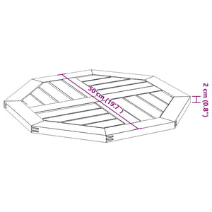 vidaXL Tischplatte 50x50x2 cm Achteckig Massivholz Akazie