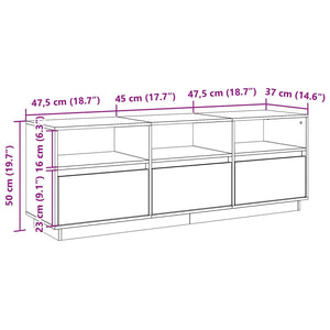 vidaXL TV-Schrank Wachsbraun 140x37x50 cm Massivholz Kiefer