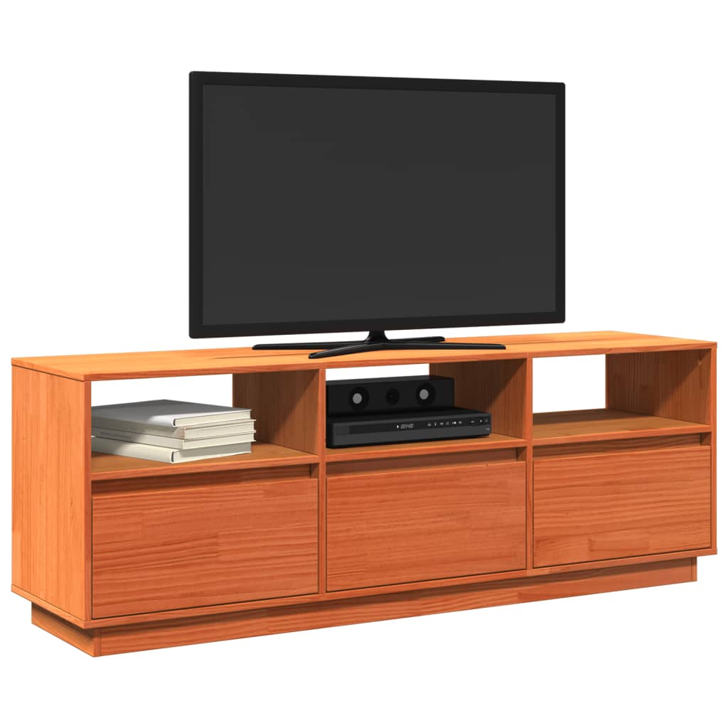 vidaXL TV-Schrank Wachsbraun 140x37x50 cm Massivholz Kiefer