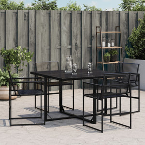 vidaXL Gartenstühle 4 Stk. Schwarz Poly Rattan