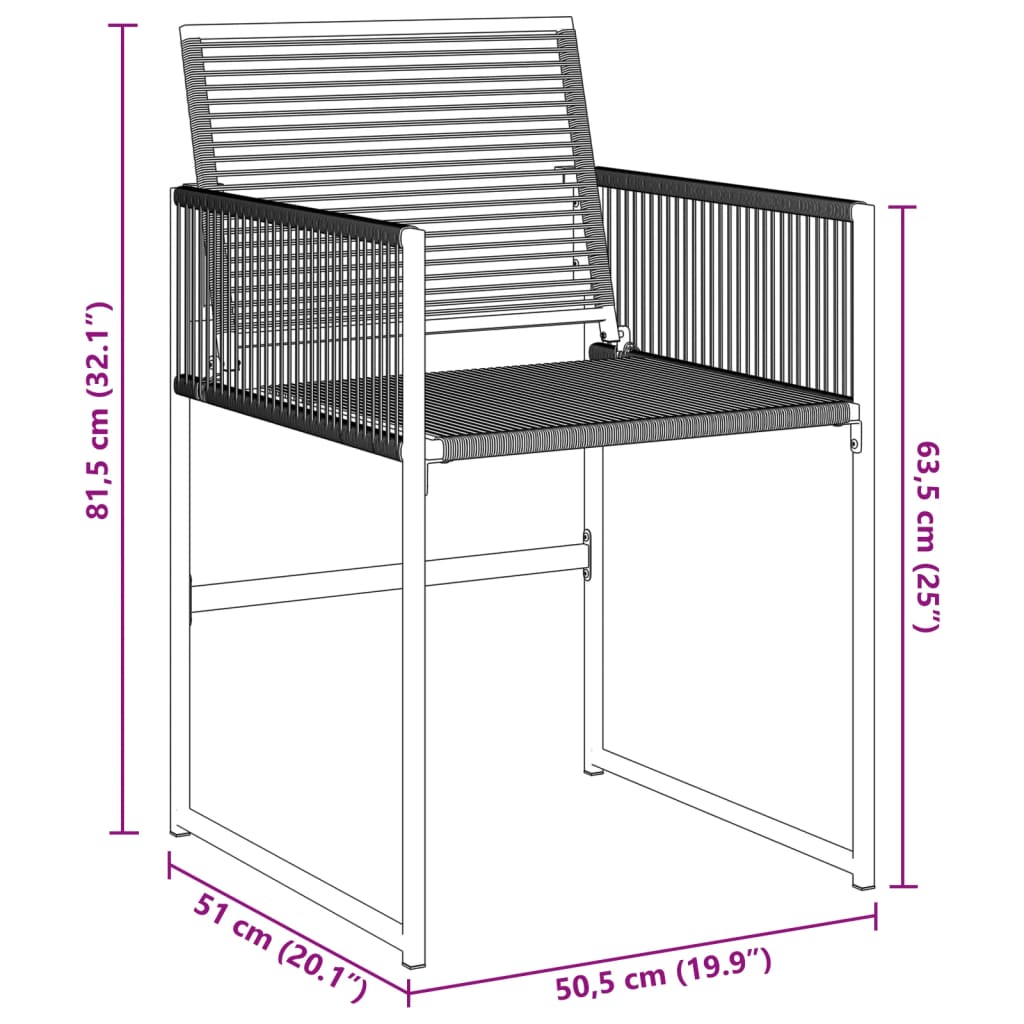 vidaXL Gartenstühle 4 Stk. Schwarz Poly Rattan