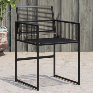 vidaXL Gartenstühle 4 Stk. Schwarz Poly Rattan