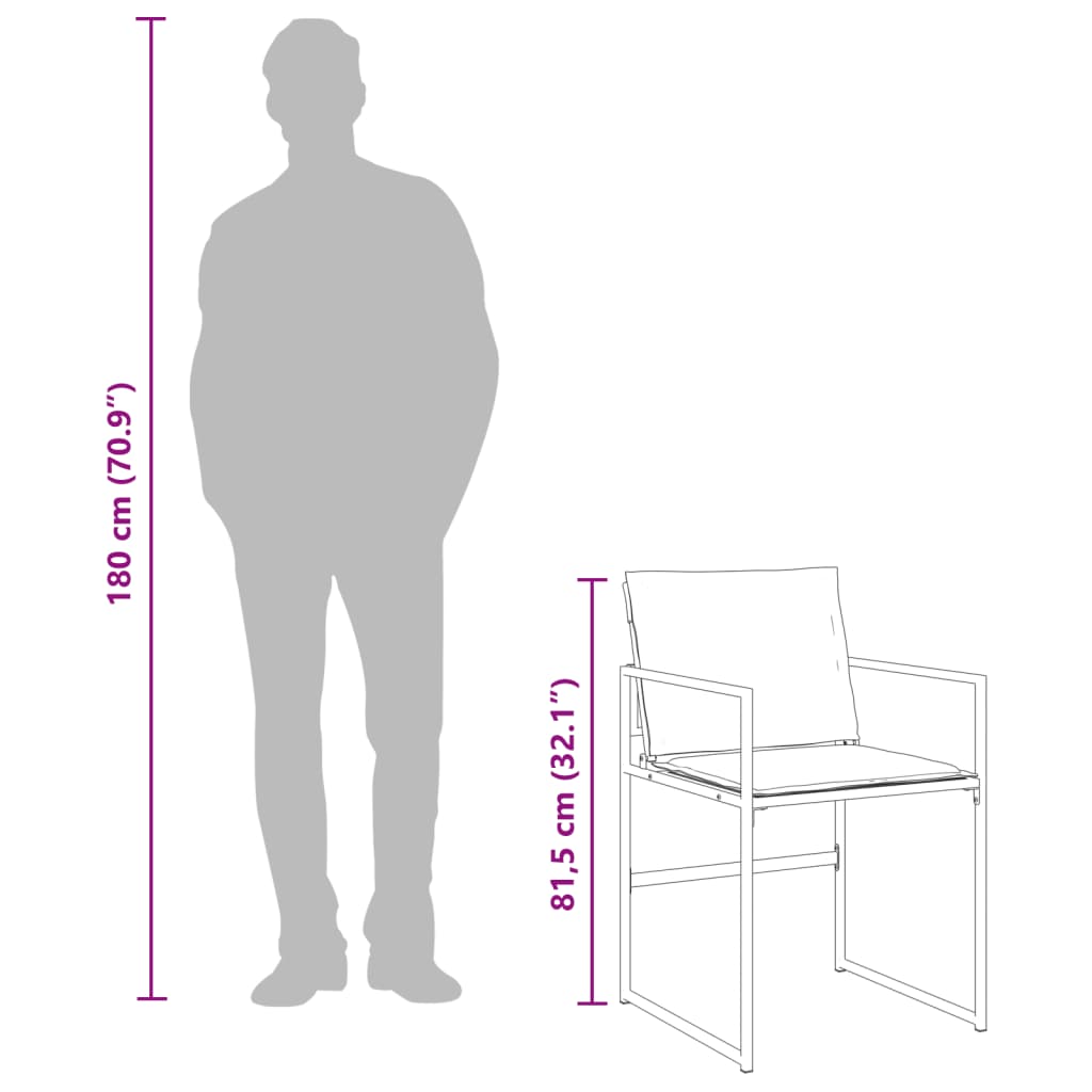vidaXL Gartenstühle mit Kissen 4 Stk. Weiß Stahl und Textilene