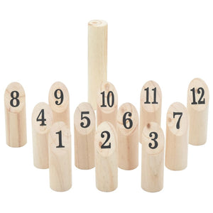 vidaXL 13-tlg. Kubb-Spielset mit Tragetasche Massivholz Kiefer