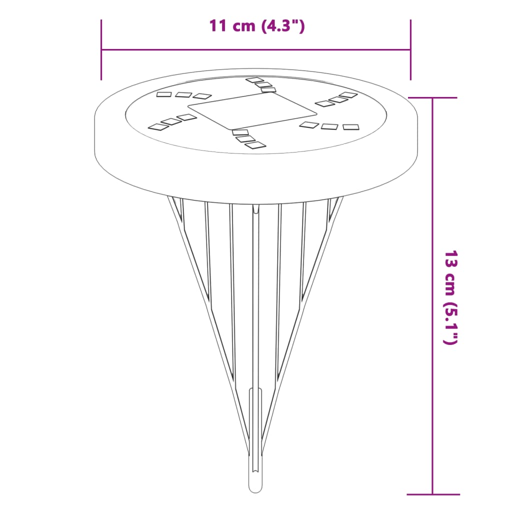 vidaXL Solar-Bodenleuchten mit Erdspieß 12 Stk. Warmweiß