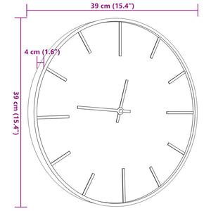 vidaXL Wanduhr Braun Ø39 cm Eisen und Holzwerkstoff