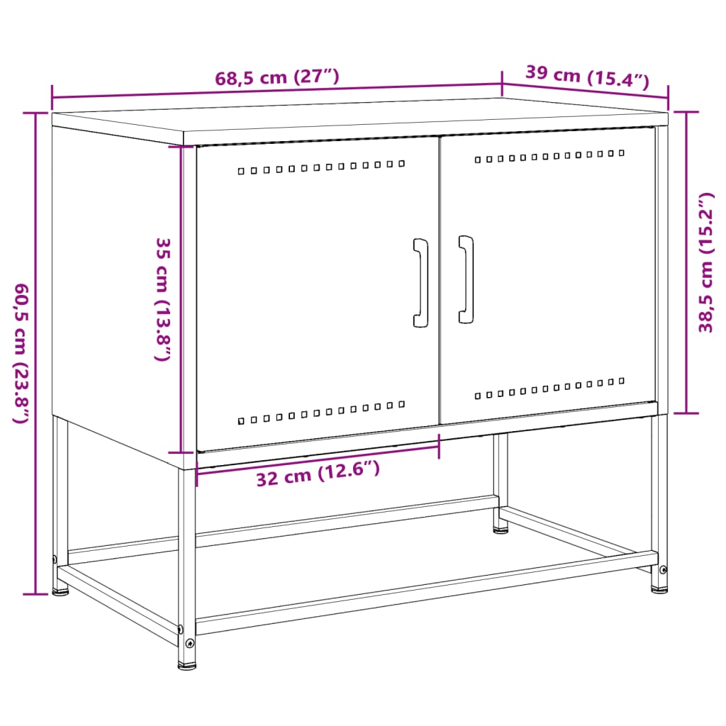 vidaXL TV-Schrank Weiß 68,5x39x60,5 cm Stahl