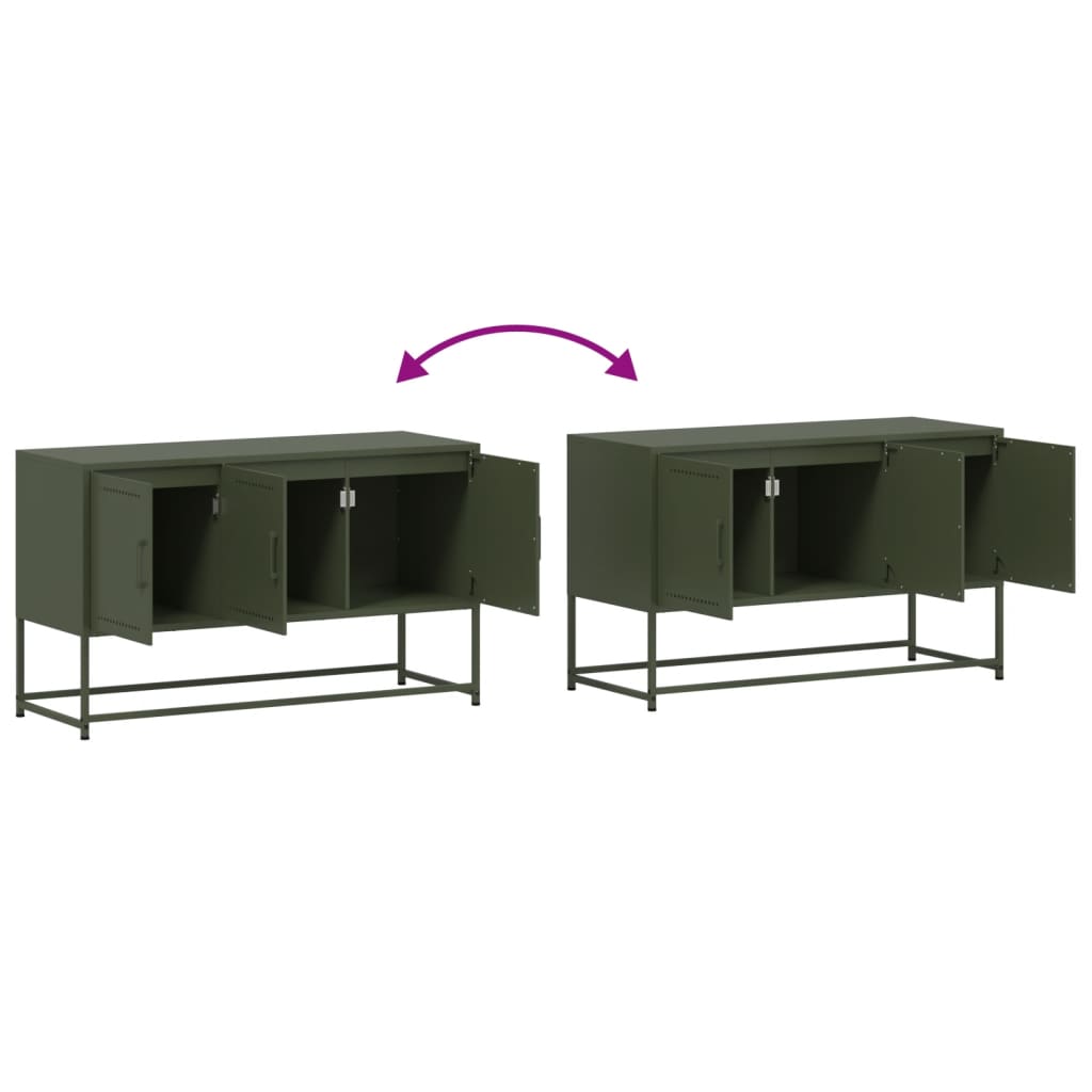 vidaXL TV-Schrank Olivgrün 100,5x39x60,5 cm Stahl