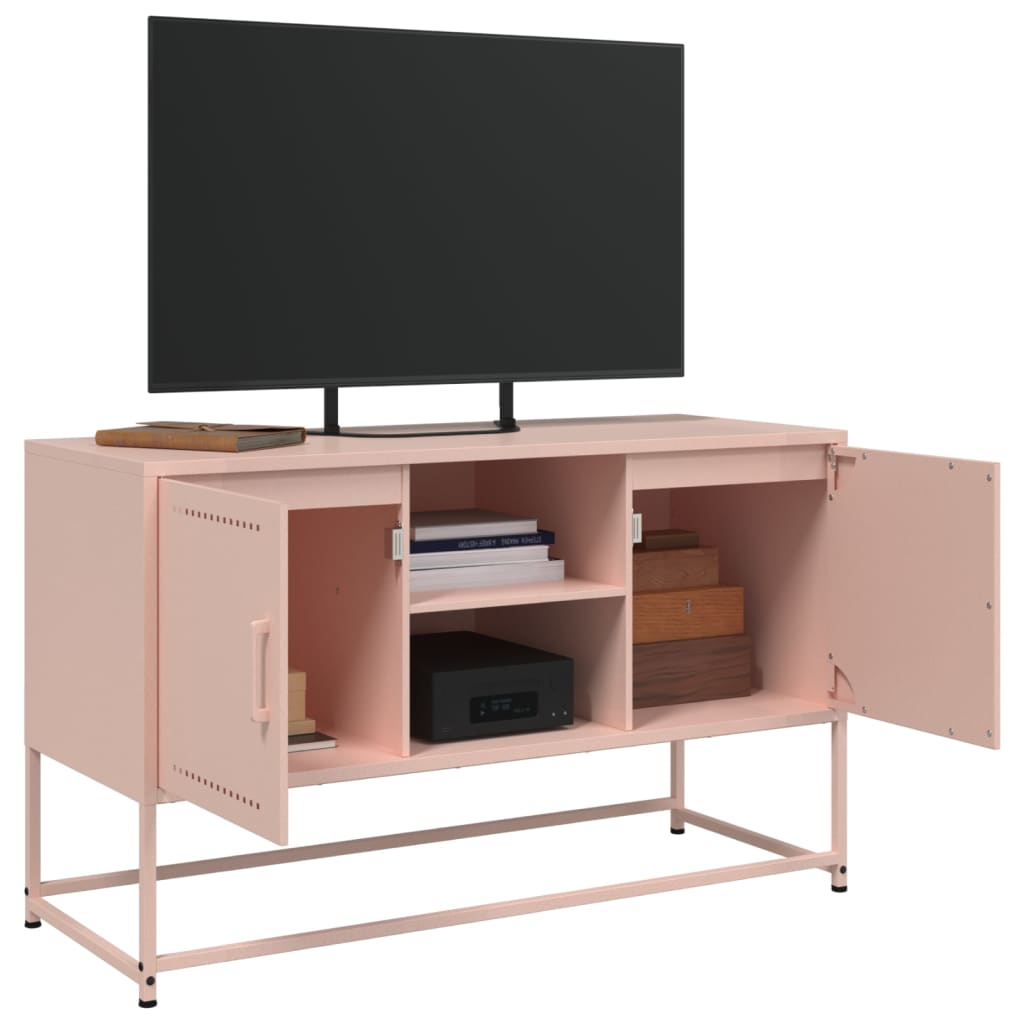 vidaXL TV-Schrank Rosa 100,5x39x60,5 cm Stahl