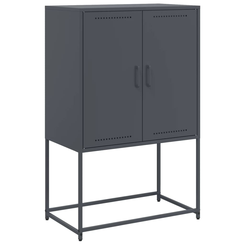 vidaXL TV-Schrank Schwarz 68x39x60,5 cm Stahl