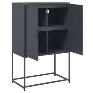 vidaXL TV-Schrank Schwarz 68x39x60,5 cm Stahl