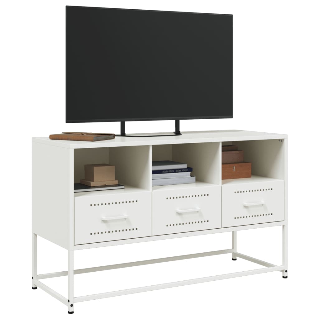 vidaXL TV-Schrank Weiß 100,5x39x60,5 cm Stahl