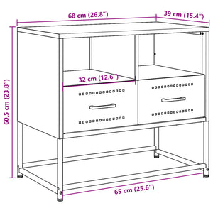 vidaXL TV-Schrank Senfgelb 68x39x60,5 cm Stahl